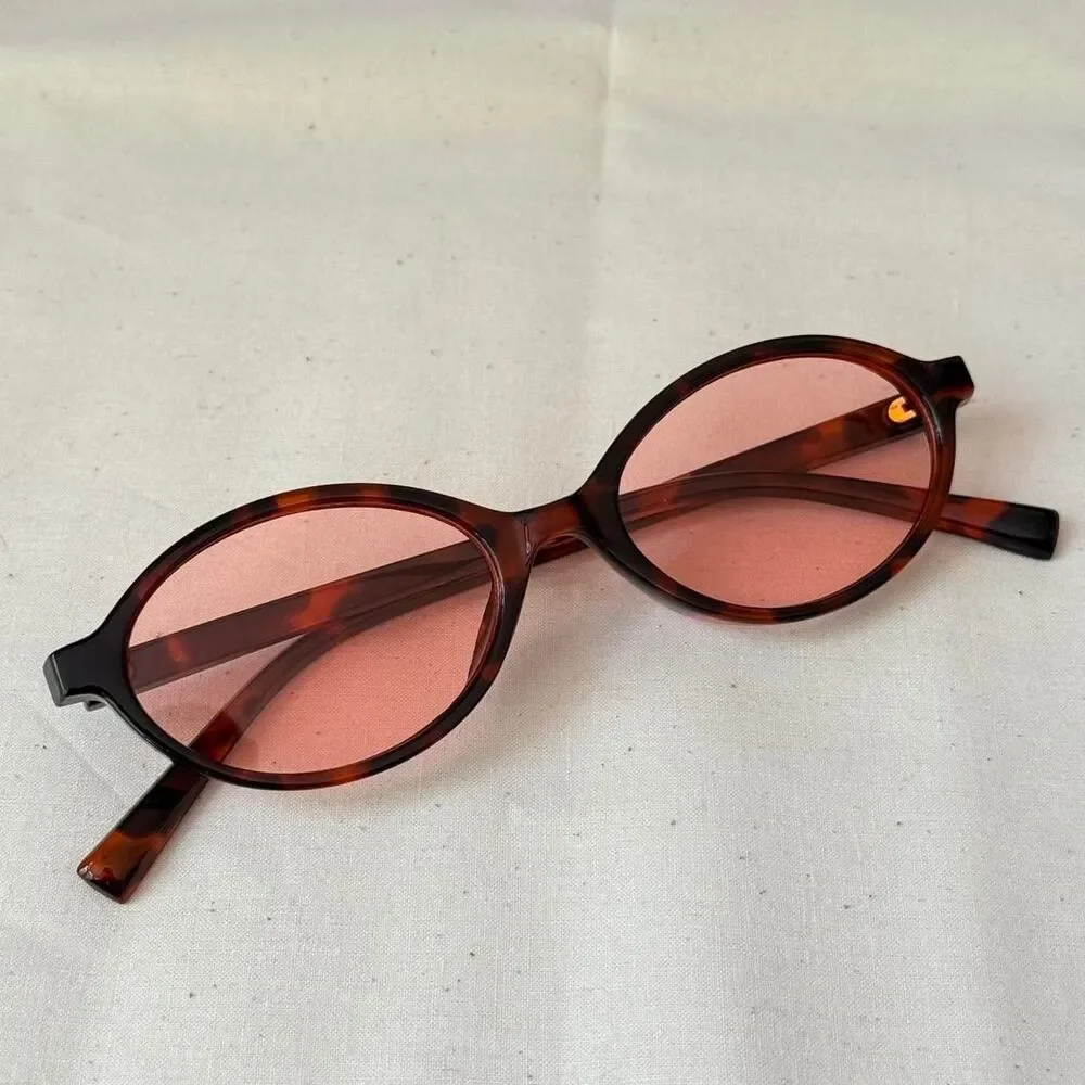 classy sporty cheetah brown round slim sunglasses